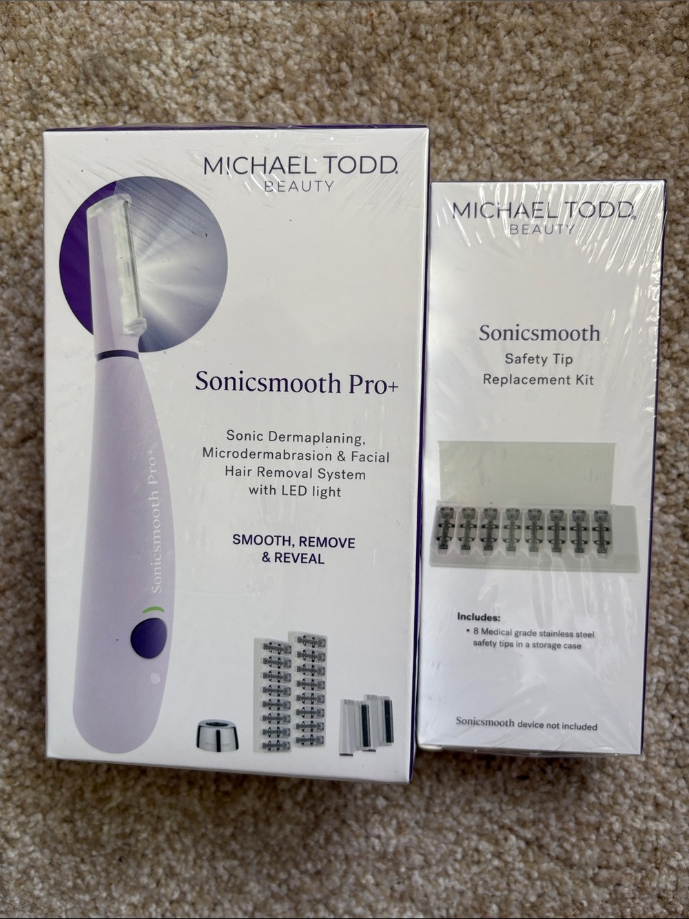 Michael Todd Sonicsmooth Pro+ Facial kit and Safety Tip Replacement Kit